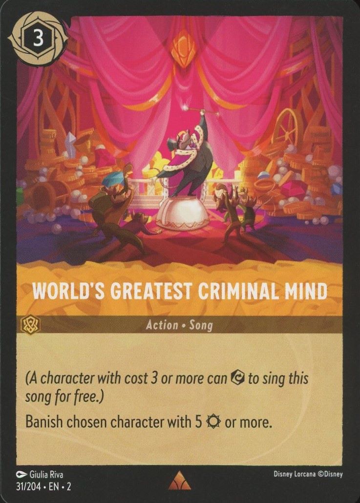 Disney Lorcana: Floodborn World's Greatest Criminal Mind Rare #31