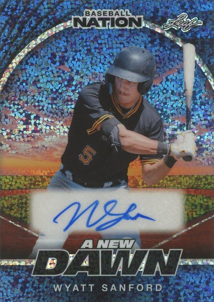 Wyatt Sanford 2025 Leaf Nation Baseball A New Dawn Purple Sparkle Auto #4/7 #NA-WS1