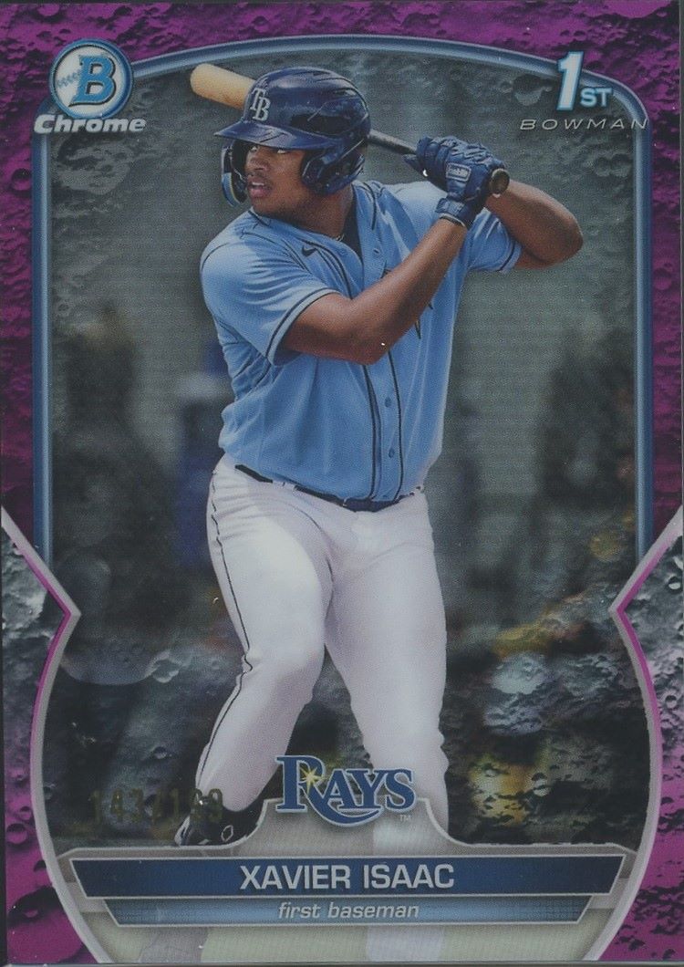 2023 Bowman Chrome Xavier Isaac 1st Fuchsia Lunar Refractor Card /199 #BCP-145