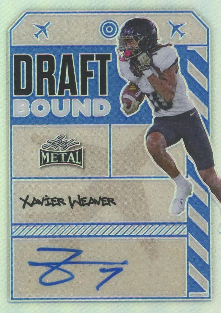 Xavier Weaver 2024 Leaf Metal Draft Bound Blue Auto #9/9 #DB-XW1