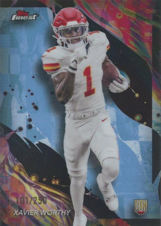 Xavier Worthy 2024 Topps Finest Sky Blue Rookie RC #101/250 #191