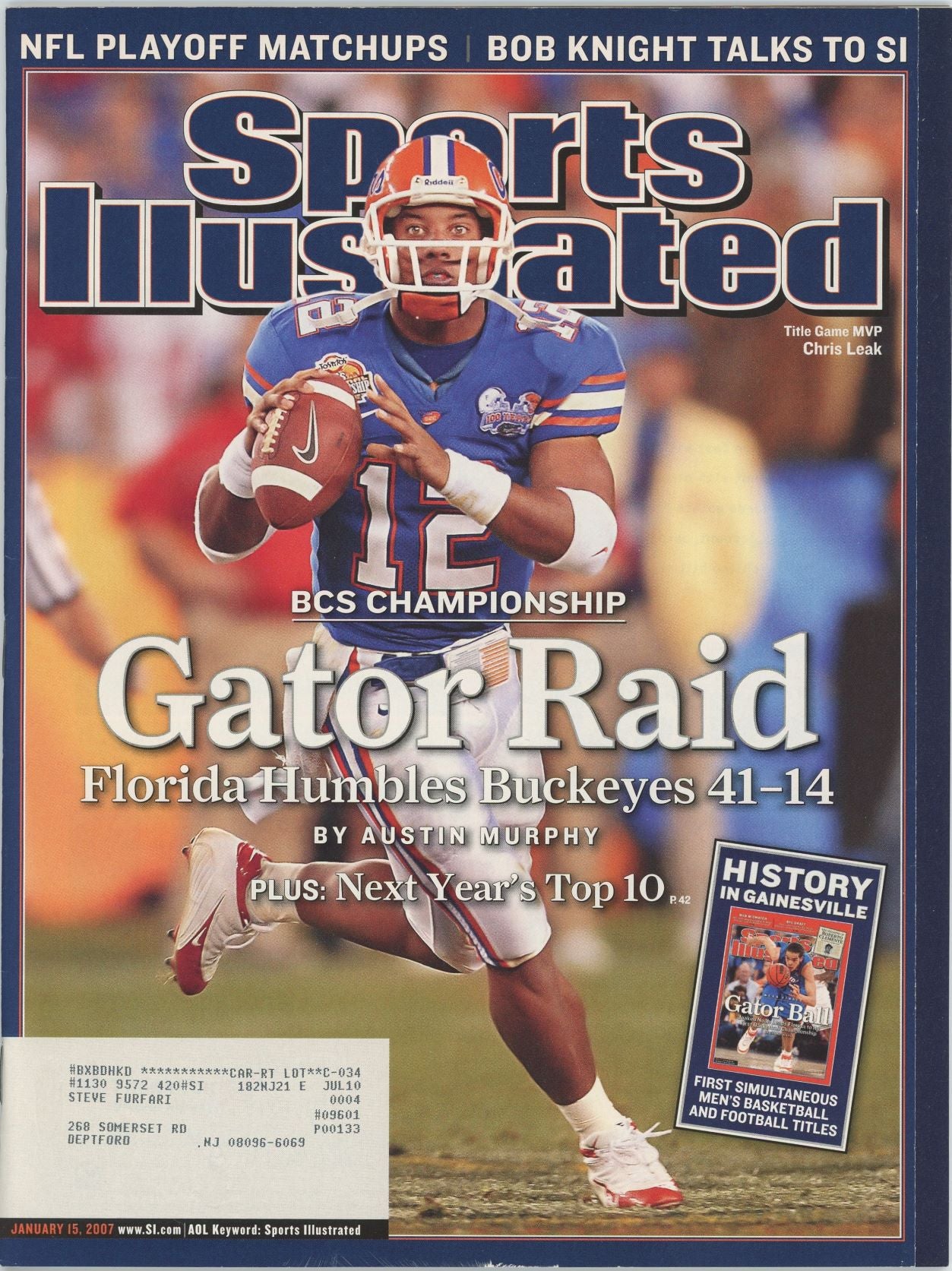 Sports Illustrated Chris Leak Cover 01.15.2007