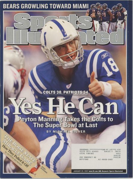 Sports Illustrated Peyton Manning Cover 01.29.2007