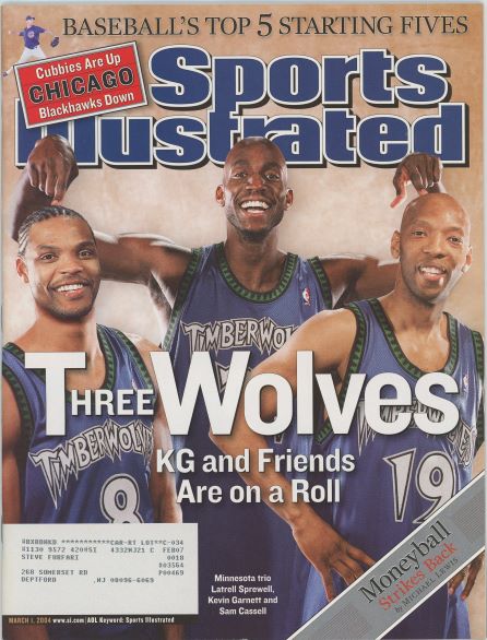 Sports Illustrated Timberwolves Kevin Garnett/Sam Cassel/Latrell Sprewell Cover 03.01.2004