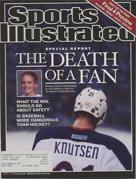 Sports Illustrated The Death of a Fan Cover 04.01.2002