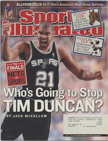 Sports Illustrated Spurs Tim Duncan Cover 06.09.2003