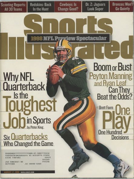 Sports Illustrated Packers Brett Favre Cover 08.17.1998