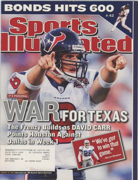 Sports Illustrated Texans David Carr Cover 08.19.2002