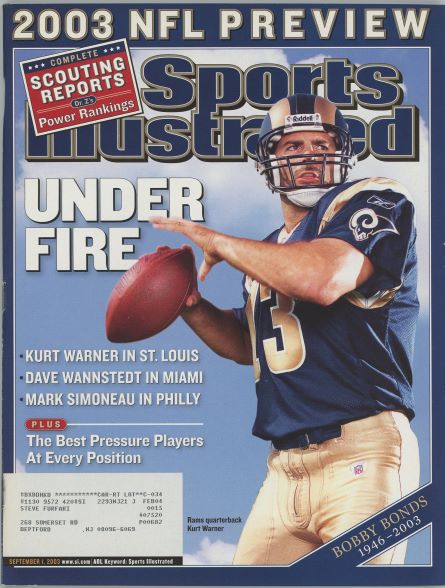 Sports Illustrated Rams Kurt Warner Cover 09.01.2003