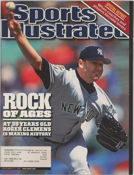 Sports Illustrated Yankees Roger Clemens Cover 09.10.2001