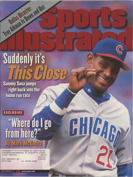 Sports Illustrated Cubs Sammy Sosa Cover 09.21.1998