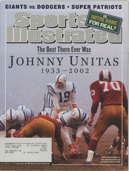 Sports Illustrated Colts Johnny Unitas Cover 09.23.2002