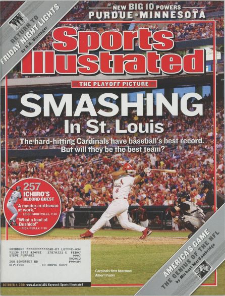 Sports Illustrated Cardinals Albert Pujols Cover 10.04.2004