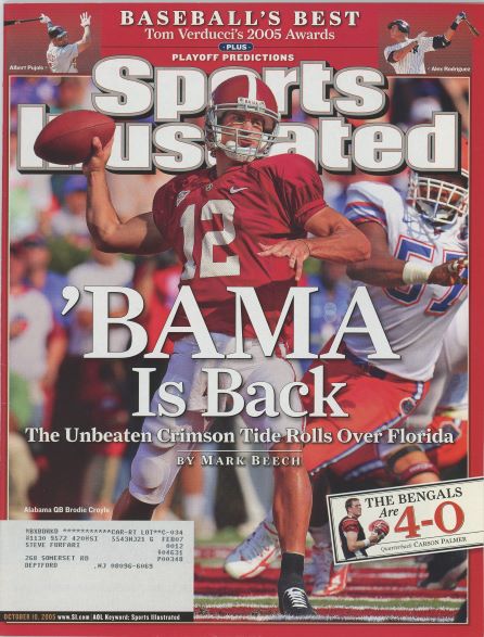 Sports Illustrated Alabama Brodie Croyle Cover 10.10.2005