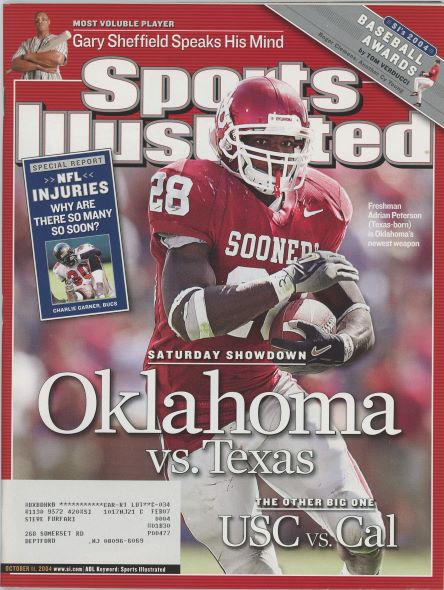 Sports Illustrated Oklahoma Adrian Peterson Cover 10.11.2004