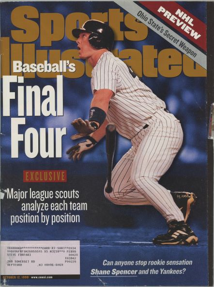 Sports Illustrated Yankees Shane Spencer Cover 10.12.1998