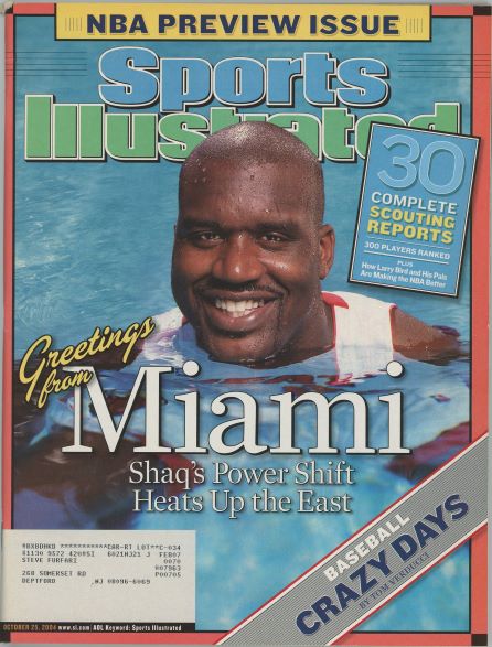 Sports Illustrated Heat Shaq Oneill Cover 10.25.2004