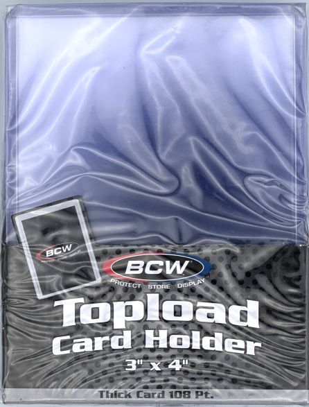 BCW 3X4 Thick Card Toploaders for up to 108pt Cards 1 Pack of 10