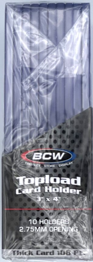 BCW 3X4 Thick Card Toploaders for up to 108pt Cards 1 Pack of 10