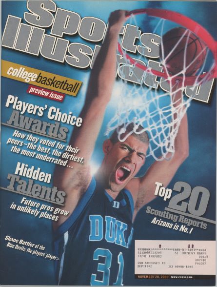 Sports Illustrated Duke Shane Battier Cover 11.20.2000