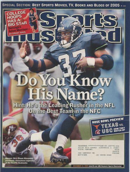 Sports Illustrated Seahawks Shaun Alexander Cover 12.19.2005