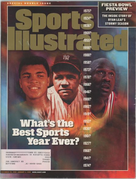 Sports Illustrated What's the Best Sports Year Ever? Cover 12.28.1998-01.04.1999