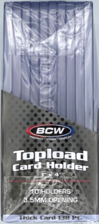 BCW 3X4 Thick Card Toploaders for up to 138pt Cards 1 Pack of 10