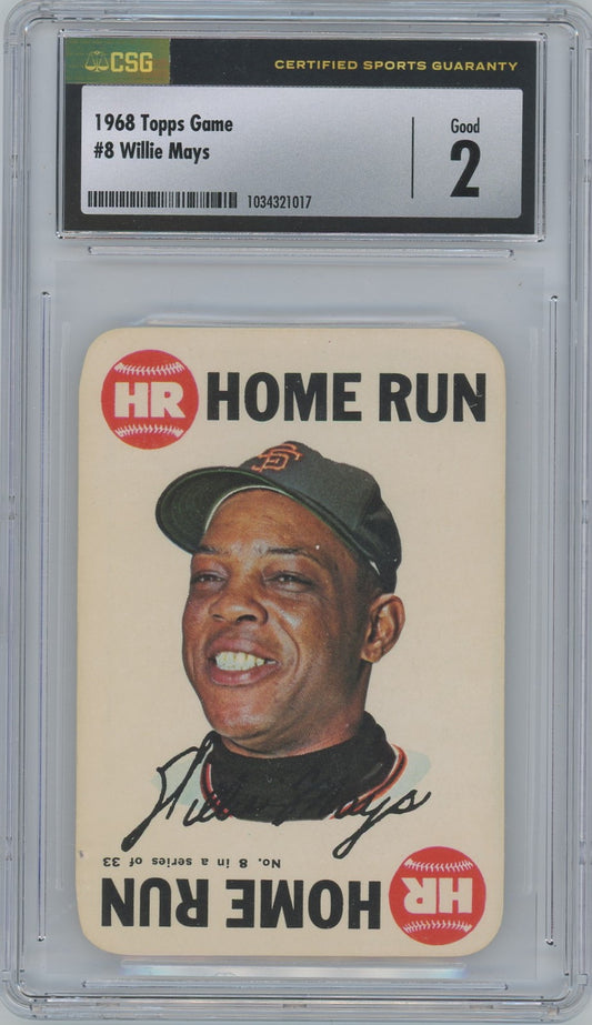 1968 Topps Game Willie Mays #8 CSG 2