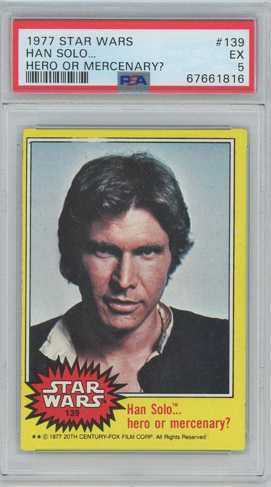 1977 Star Wars Han Solo Hero or Mercenary #139 PSA 5