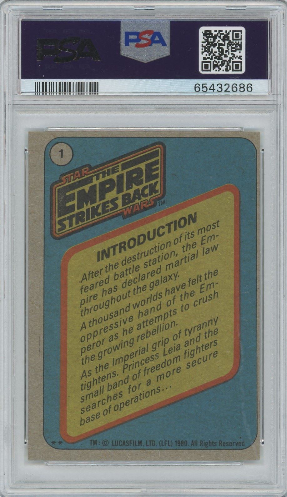 1980 Star Wars Introduction 1st Ser Empire Strikes Back #1 PSA 7