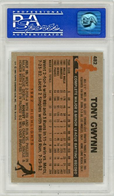 1983 Topps Tony Gwynn Rookie #482 PSA 8