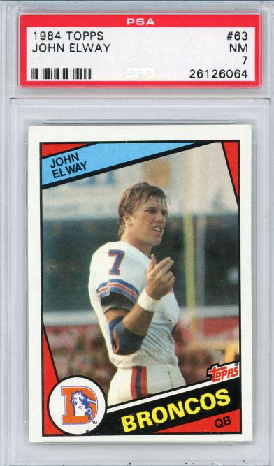 1984 Topps John Elway Rookie #63 PSA 7