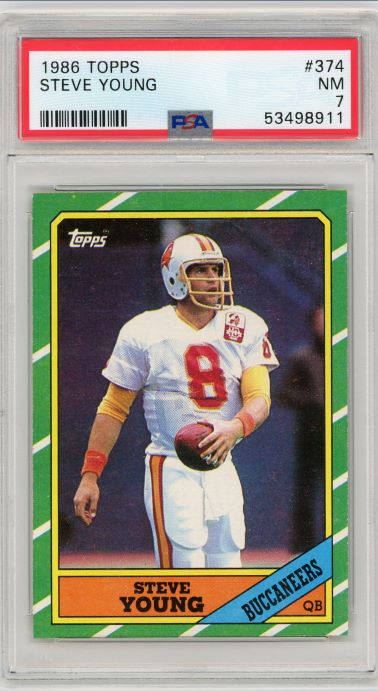 1986 Topps Steve Young Rookie #374 PSA 7