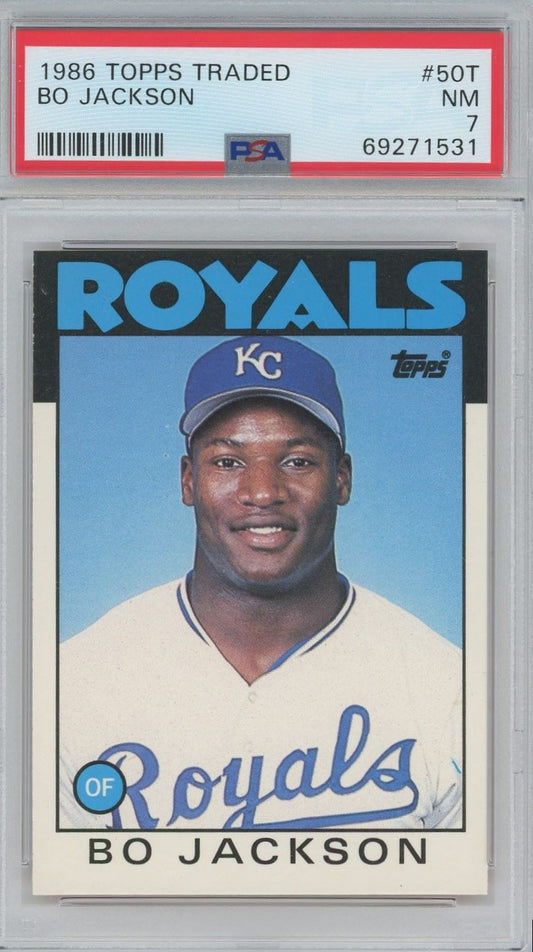 1986 Topps Traded Bo Jackson RC #50T PSA 7