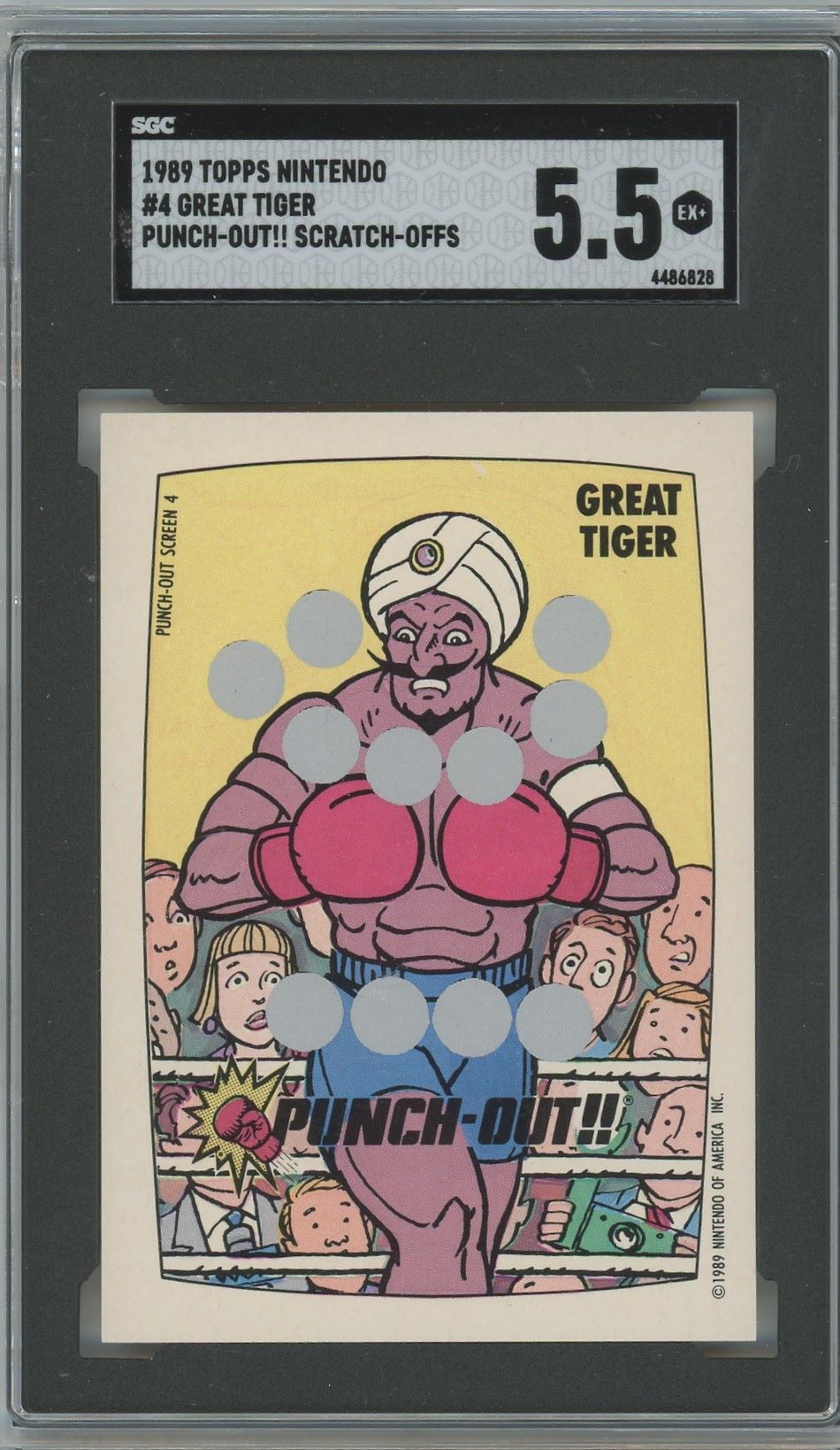 1989 Topps Nintendo Great Tiger Punch Out Scratch-Off #4 SGC 5.5