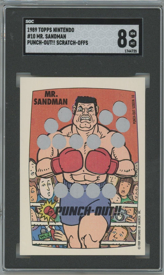 1989 Topps Nintendo Mr. Sandman Punch Out Scratch Off #10 SGC 8