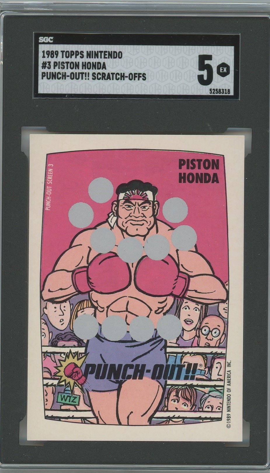 1989 Topps Nintendo Piston Honda Punch Out Scratch-Off #3 SGC 5