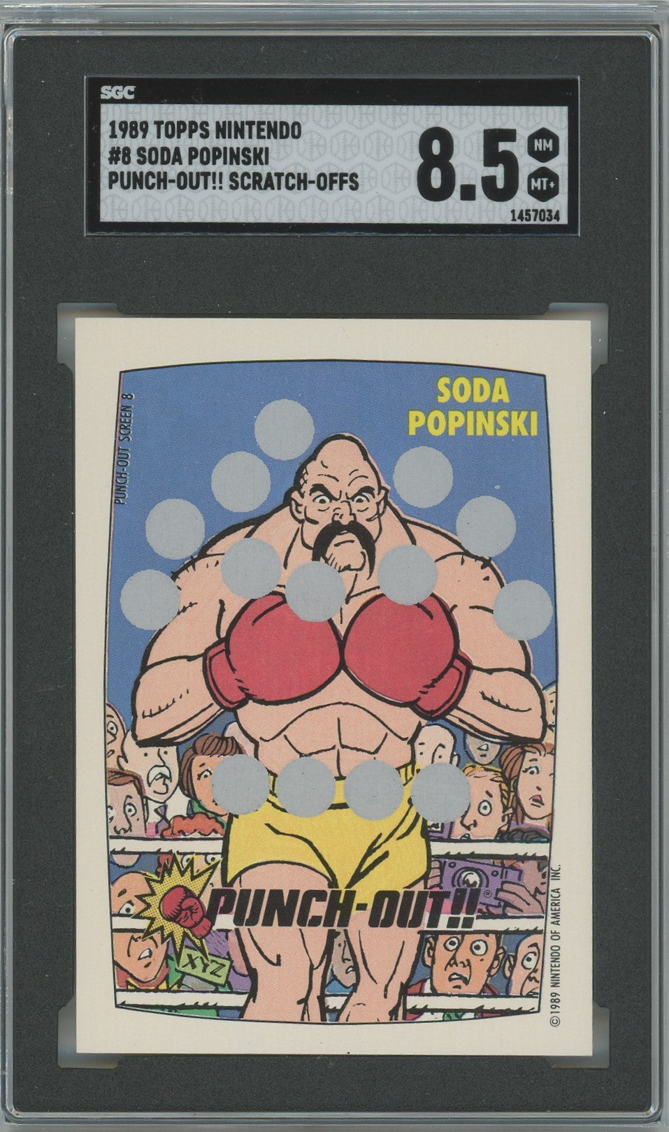 1989 Topps Nintendo Soda Popinski Punch Out Scratch Off #8 SGC 8.5