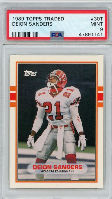 1989 Topps Traded Deion Sanders Rookie #30T PSA 9