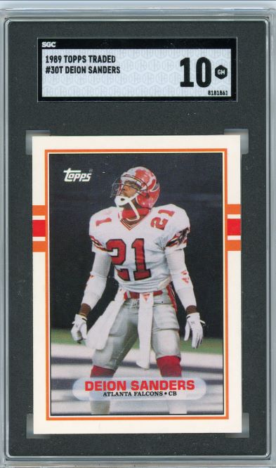 1989 Topps Traded Deion Sanders Rookie #30T SGC 10