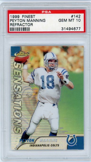 1999 Topps Finest Peyton Manning Refractor #142 PSA 10