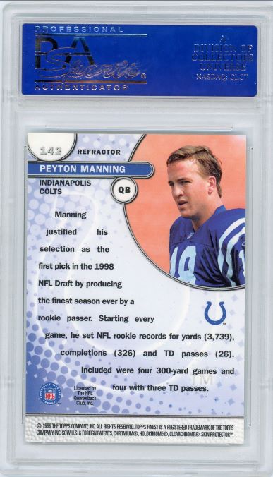 1999 Topps Finest Peyton Manning Refractor #142 PSA 10