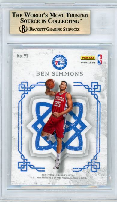 2016-17  Panini Excalibur Crusade Silver Ben Simmons Rookie #91 BGS 9.5