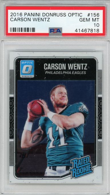 2016 Panini Donruss Optic Carson Wentz Rated Rookie #156 PSA 10