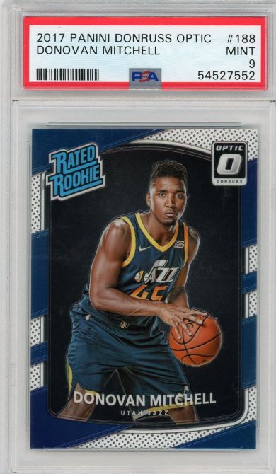 2017 Donruss Optic Donovan Mitchell Rookie #188 PSA 9