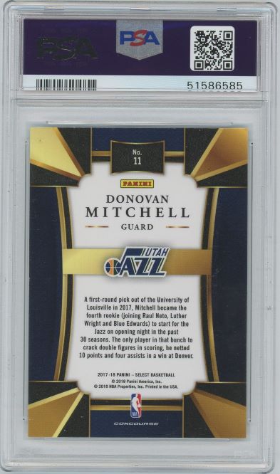 2017 Panini Select Donovan Mitchell Rookie #11 PSA 10