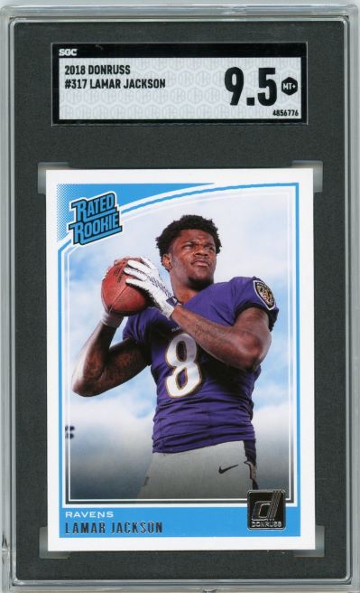 2018 Panini Donruss Lamar Jackson Rated Rookie #317 SGC 9.5