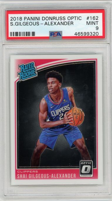 2018-19 Donruss Optic Shai Gilgeous-Alexander Rated Rookie #162 PSA 9