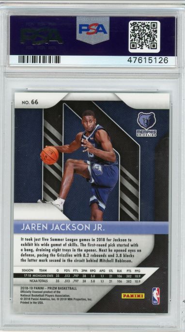 2018-19 Prizm Jaren Jackson Jr. Rookie #66 PSA 9