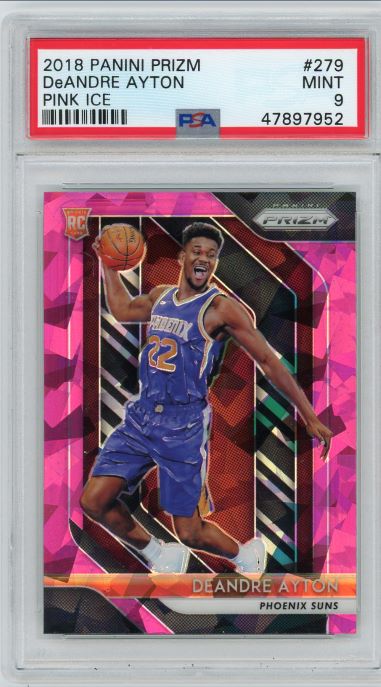 2018 Panini Prizm Pink Cracked Ice Deandre Ayton Rookie #279 PSA 9